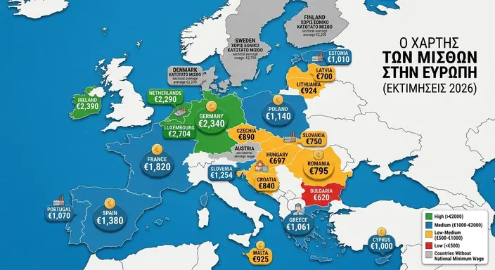 Η Βουλγαρία παραμένει η χώρα με τον χαμηλότερο κατώτατο μισθό, παρά τις σημαντικές ποσοστιαίες αυξήσεις που έχει δώσει τα τελευταία δύο χρόνια.